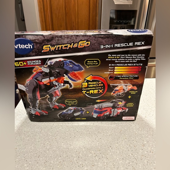 VTech 3 RESCUE VEHICLES transform into T-REX SWITCH & GO 3-IN-1 RESC REX - Picture 2 of 8